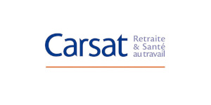 Logo de la CARSAT et son arbre de noël.