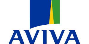 Logo d'Aviva  et son arbre de noël.