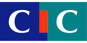 Logo de la banque CIC son arbre de noël.