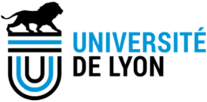 Logo de l'université de Lyon  et son arbre de noël.